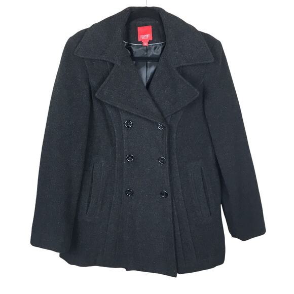 Esprit Pea Coat Double Breasted Wool Blend Grey Women's Small Outerwear Peacoat - Picture 11 of 13
